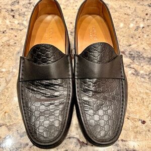 Gucci Black Leather Loafers